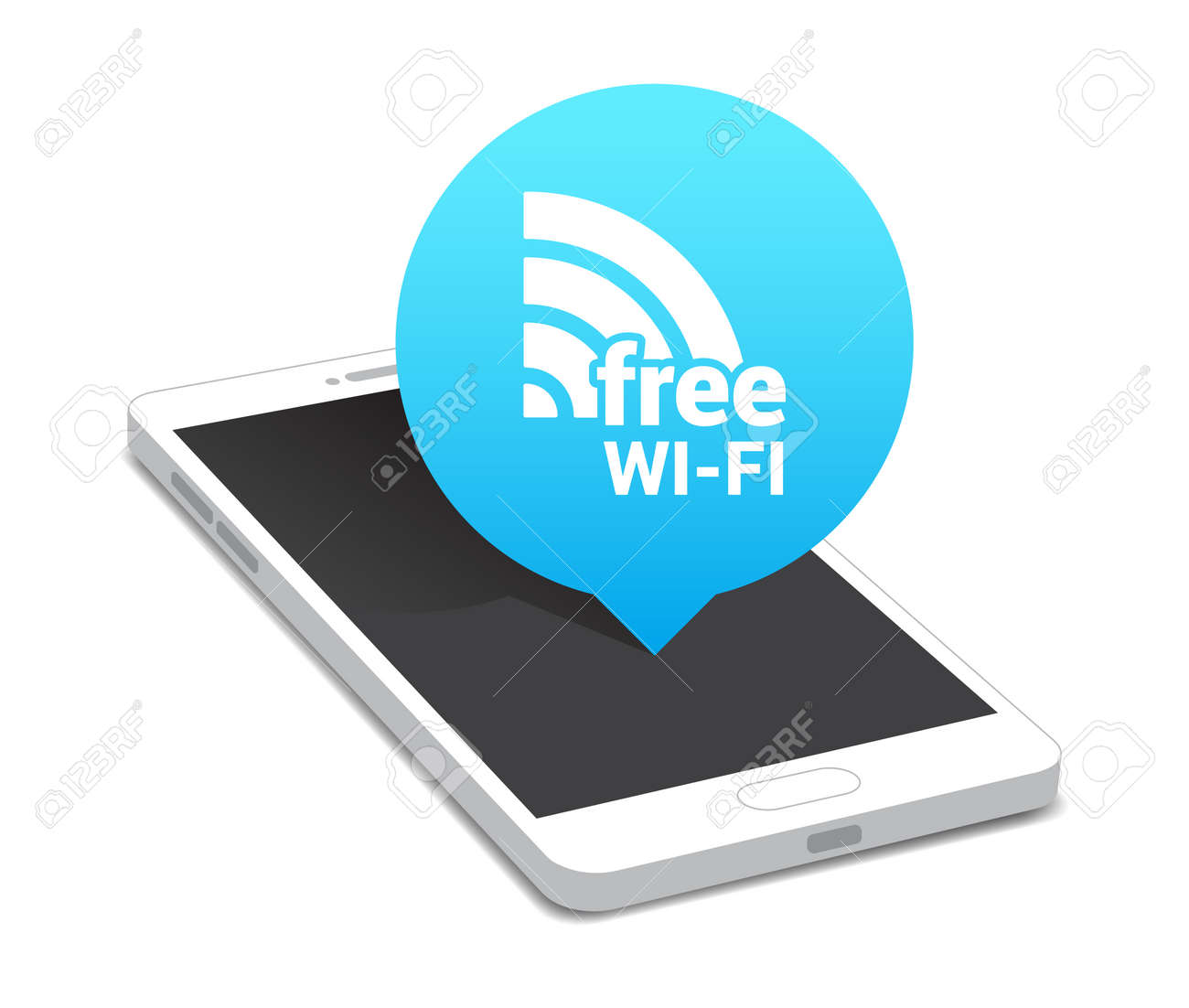 電話無料 Wi Fi アイコン バブルのイラスト素材 ベクタ Image