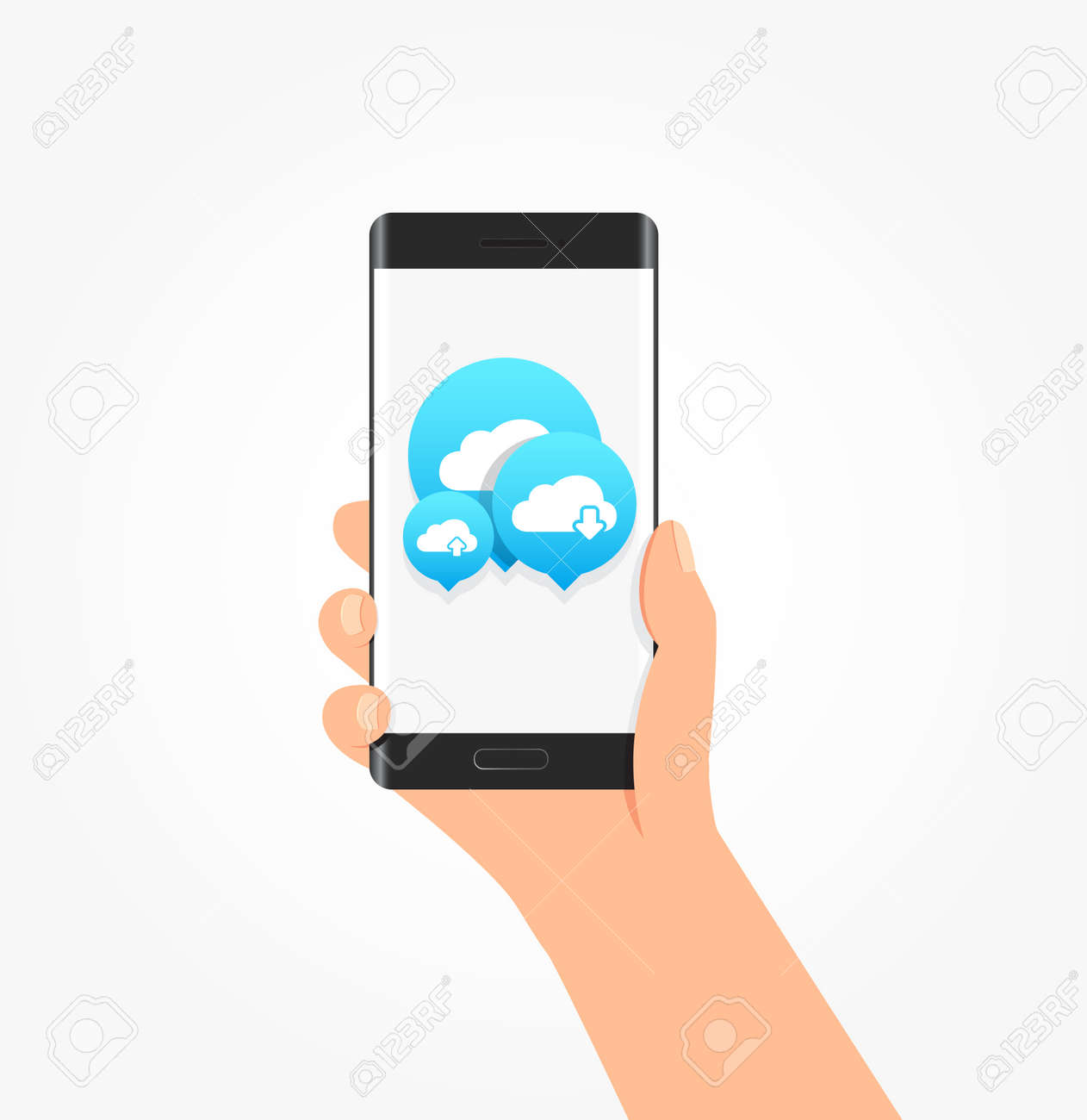 Облако Загрузки & Скачать Icon Пузыри Телефона Векторной Иллюстрации  Клипарты, SVG, векторы, и Набор Иллюстраций Без Оплаты Отчислений. Image  59726682