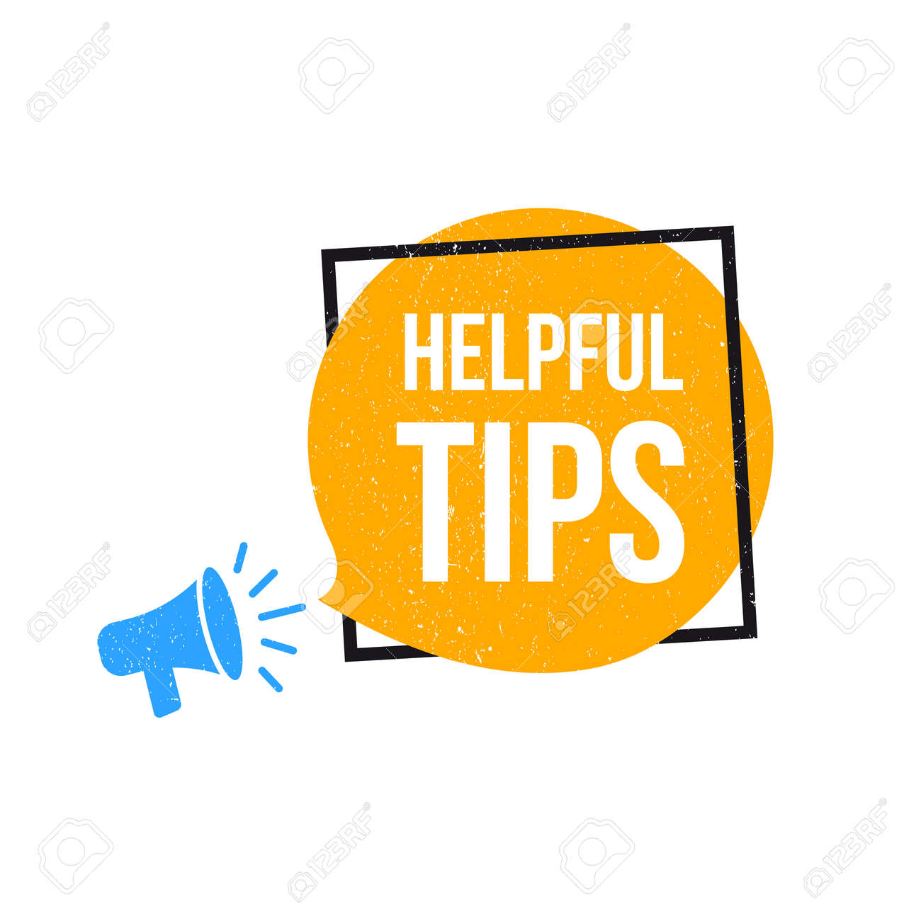 Helpful Tips Megaphone Label Royalty Free Cliparts, Vectors, And ...