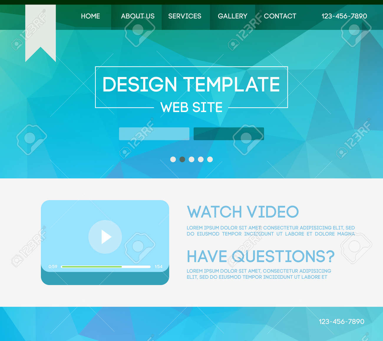 vector design website theme template landing web page layout