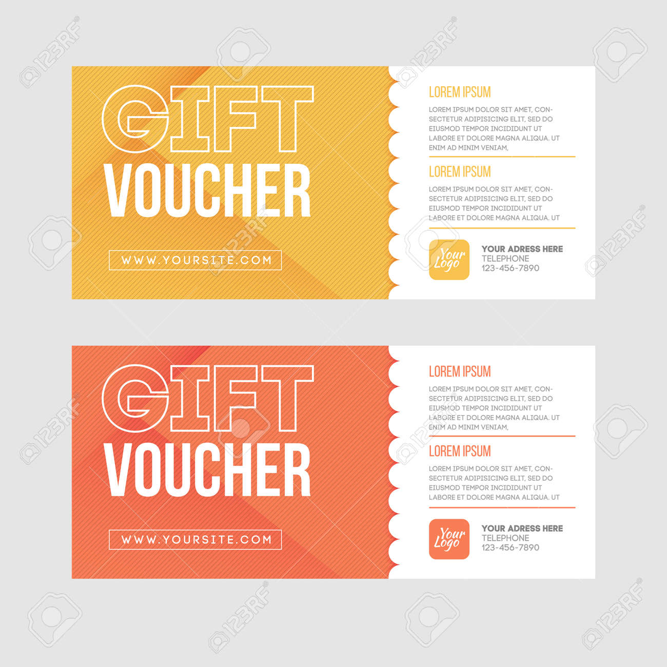 gift voucher template set two gift cards design royalty free gift cards template
