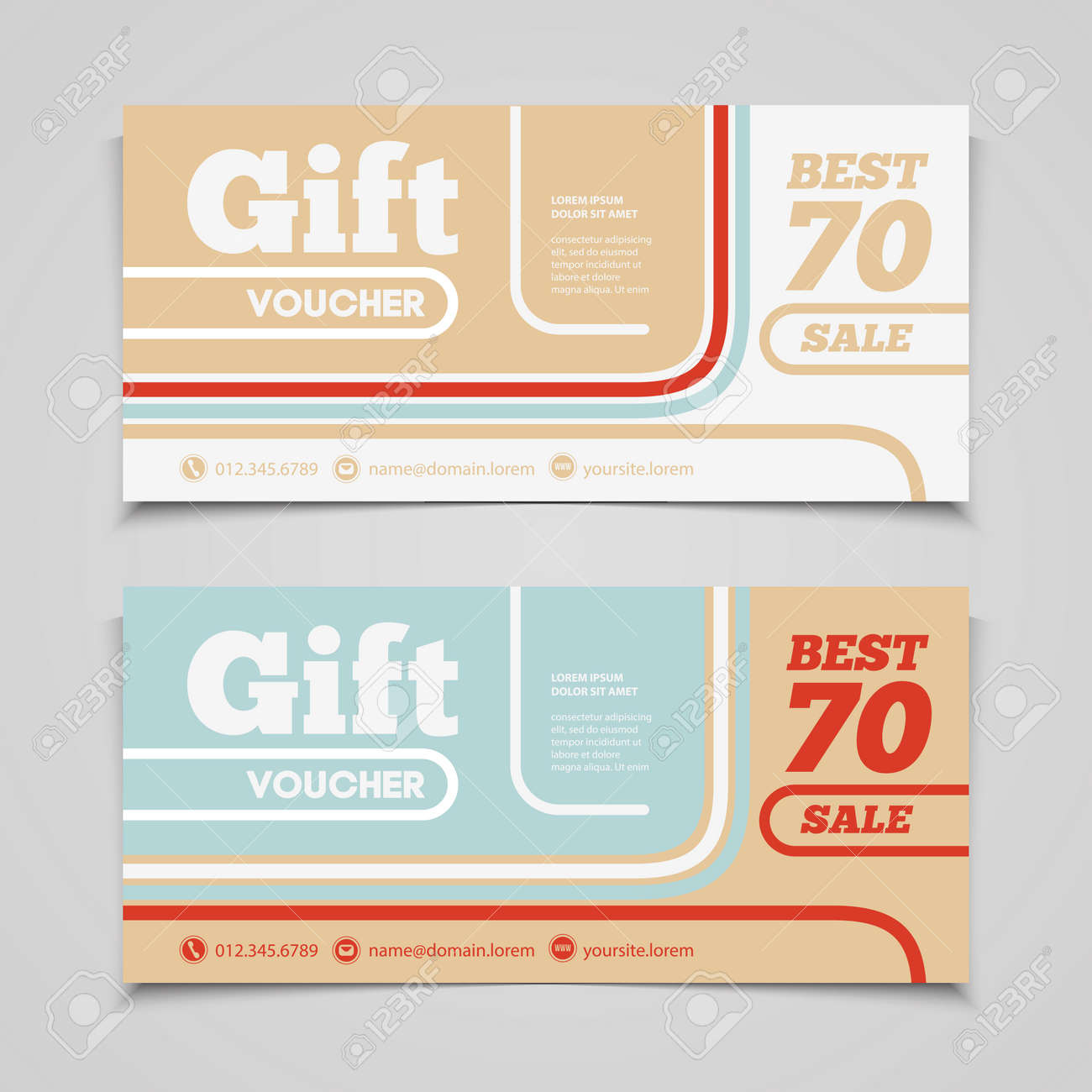 two coupon voucher design gift voucher template with amount
