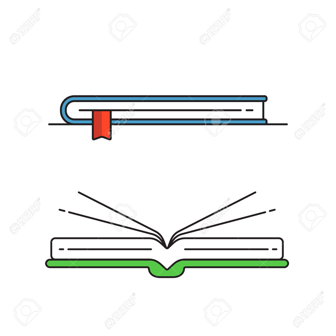 Stapel Von Bunten Bucher Das Logo Der Buchhandlung Das Buch Symbol Buchhandlung Oder Bibliothek Das Buch Auf Dem Regal Tutorial Buch Bucher Auf Dem Tisch Lizenzfrei Nutzbare Vektorgrafiken Clip Arts Illustrationen Image
