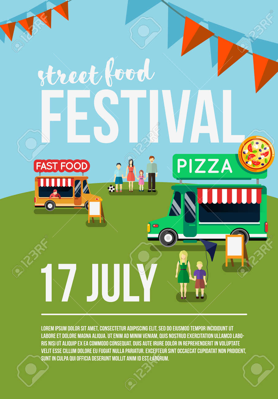 Food Truck Festival Event Flyer Street Food Poster Food Market