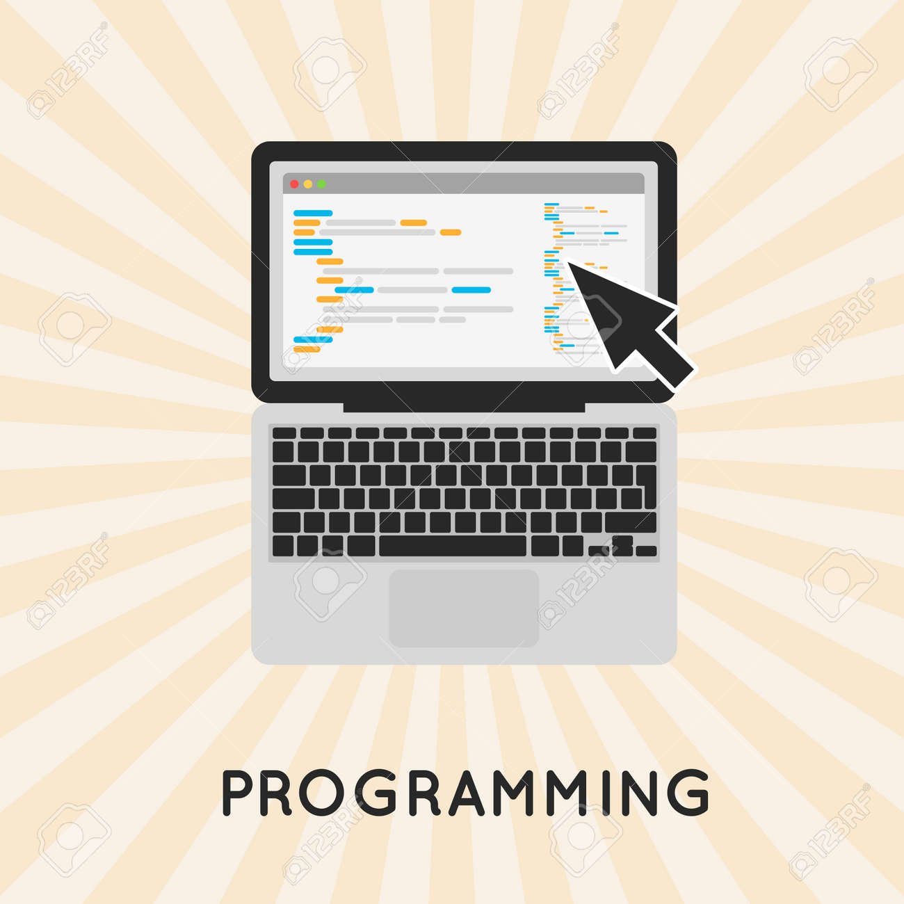 Laptop Programming Vector Concept Illustration. Coding Php Or Html On  Computer. Program Code. Royalty Free SVG, Cliparts, Vectors, And Stock  Illustration. Image 81348494.