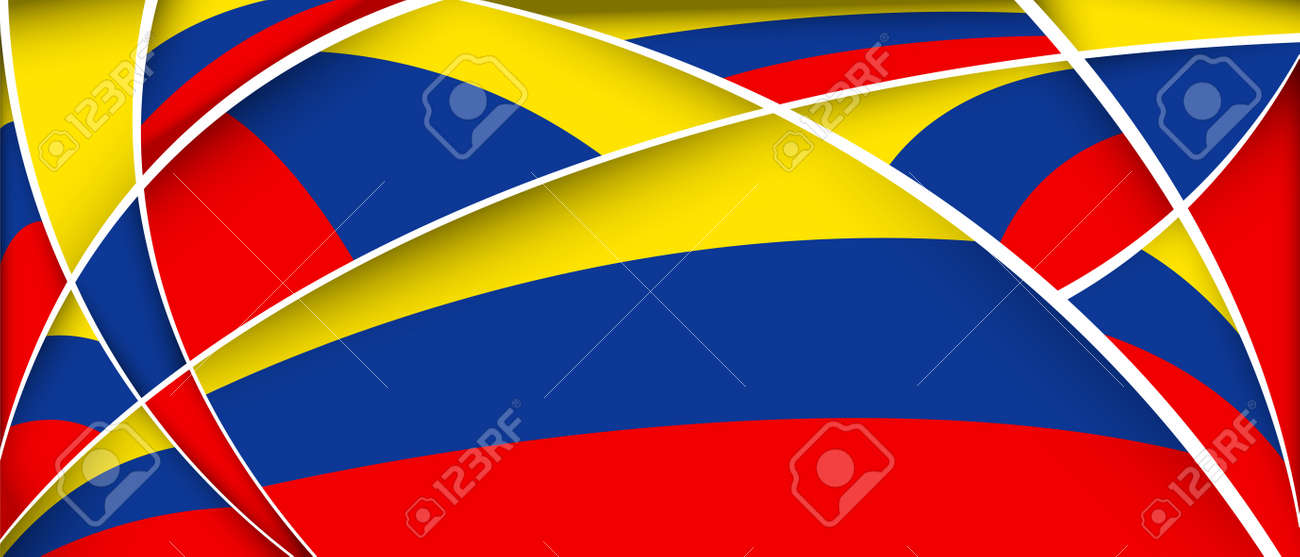 コロンビア エクアドルやベネズエラの国旗 ベクトル画像の色と抽象的な背景 のイラスト素材 ベクタ Image