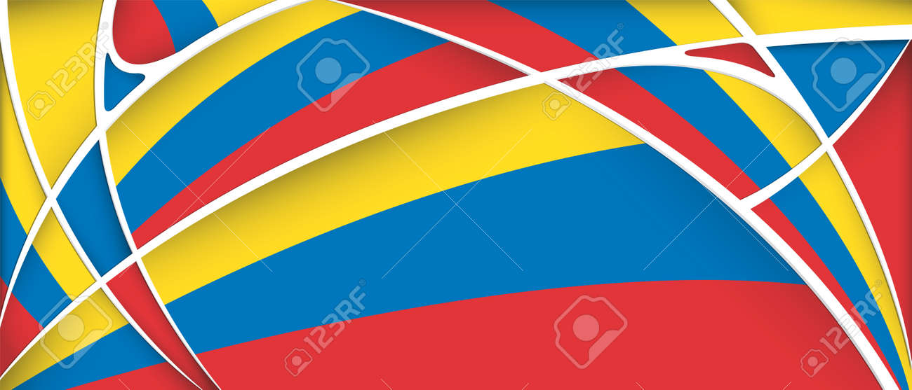 コロンビア エクアドルやベネズエラの国旗 ベクトル画像の色と抽象的な背景 のイラスト素材 ベクタ Image