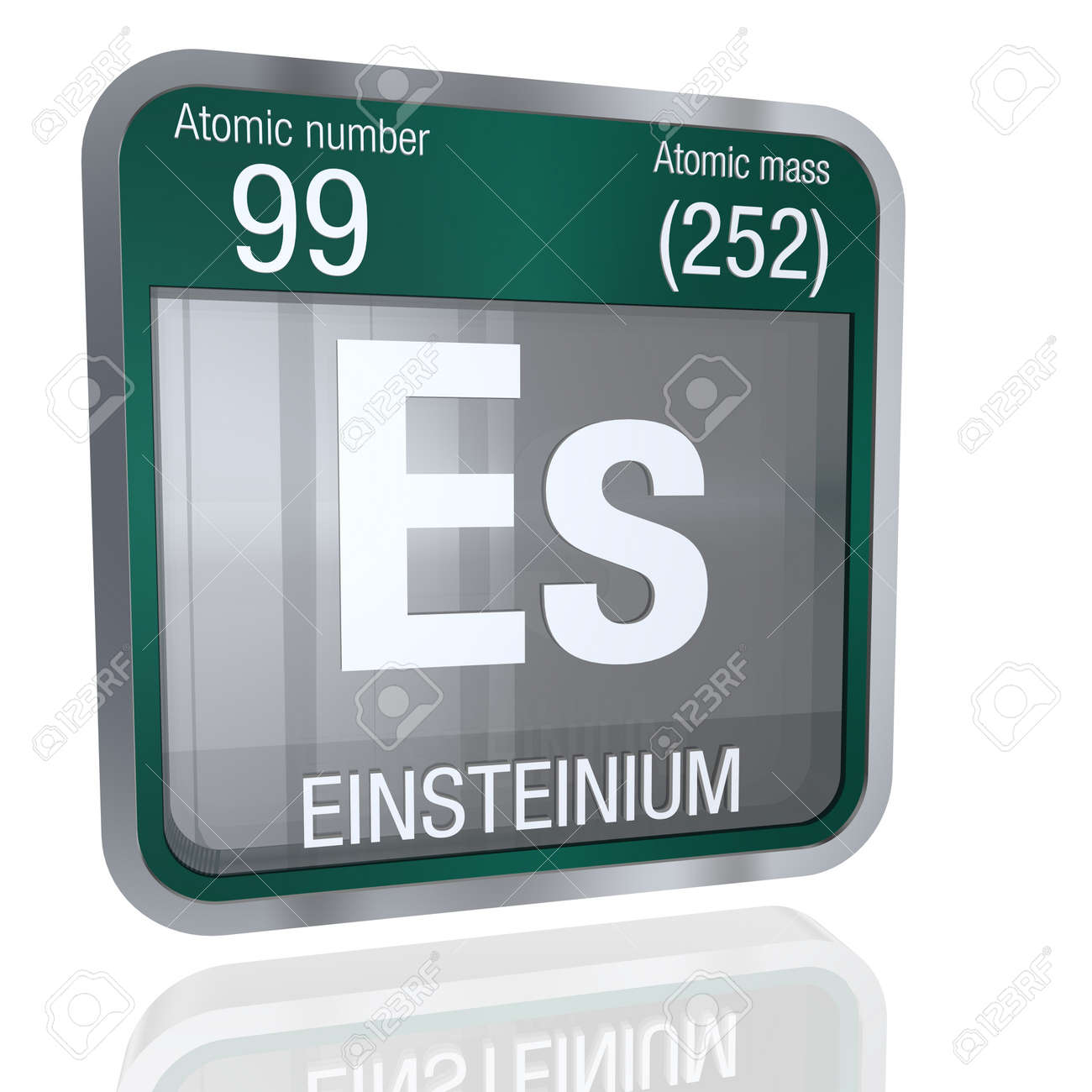 with transparent.. border square symbol metallic shape in Einsteinium and