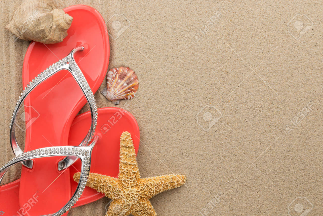 red flip flops with rhinestones