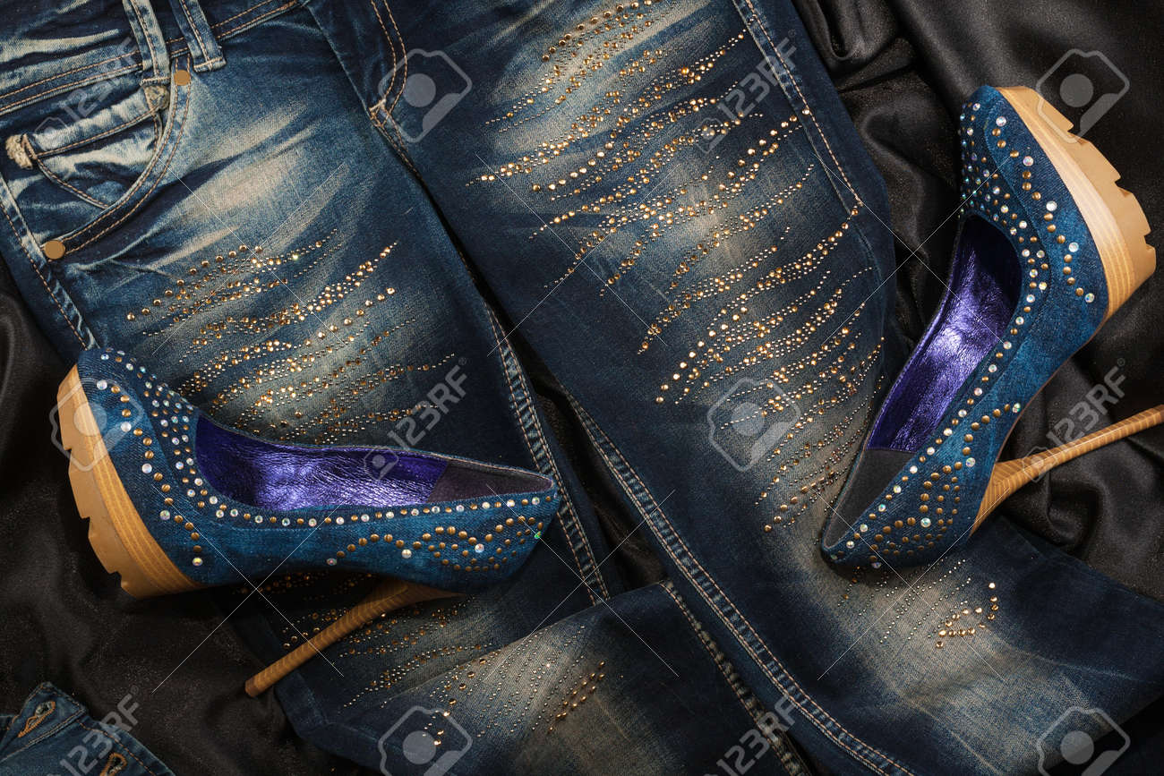 jeans with crystals