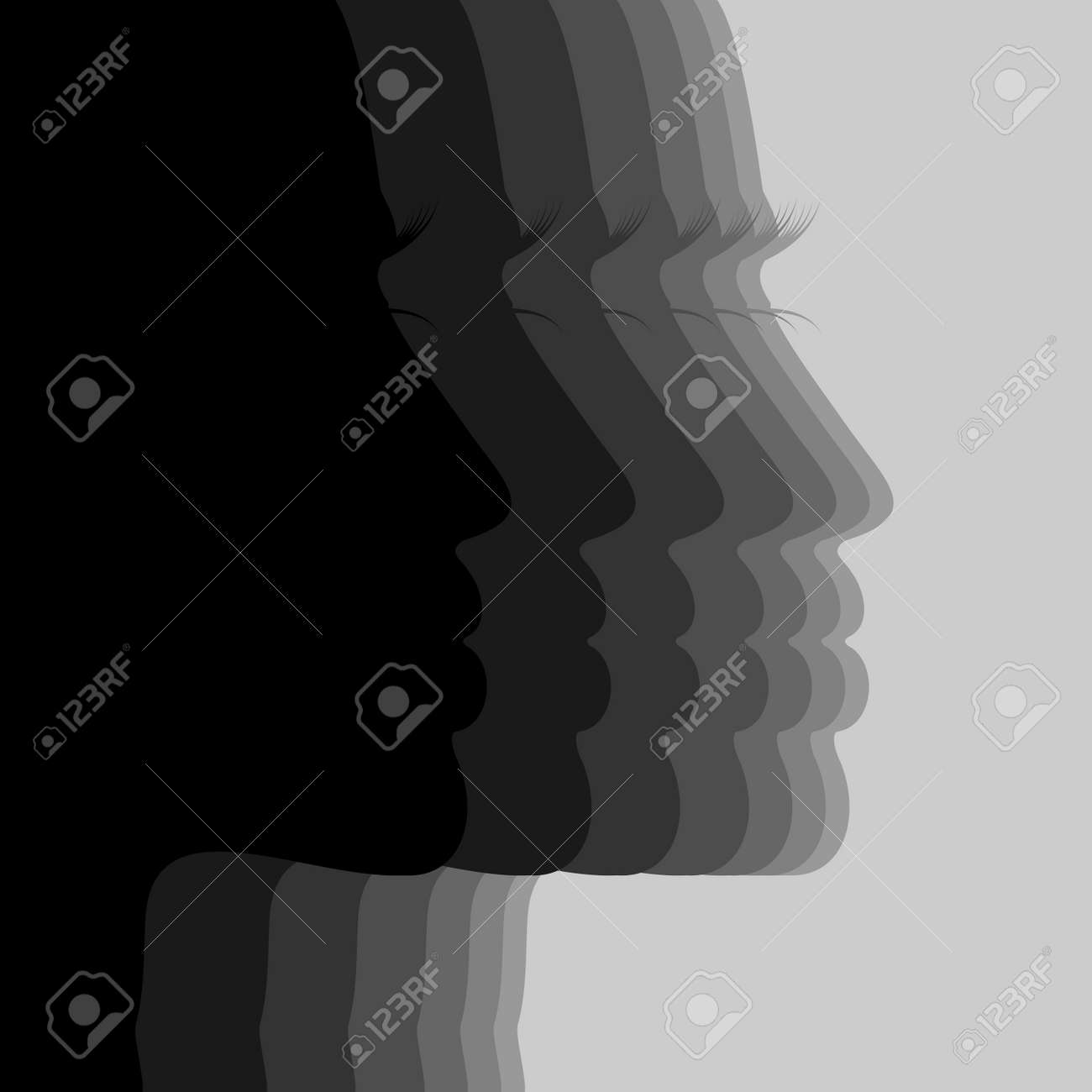 Silhouette the person of the girl A vector illustration - 12892397 Silhouette the person of the girl A vector illustration - 12892397