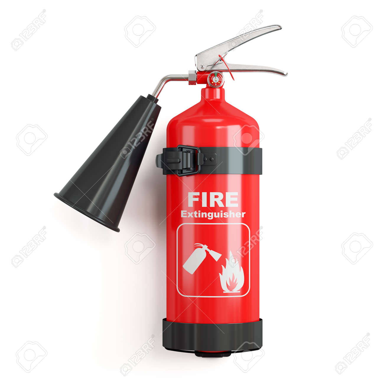 Industrial Fire Extinguisher On Stand Isolated On White Background Stock Photo Picture And Royalty Free Image Image 85547377