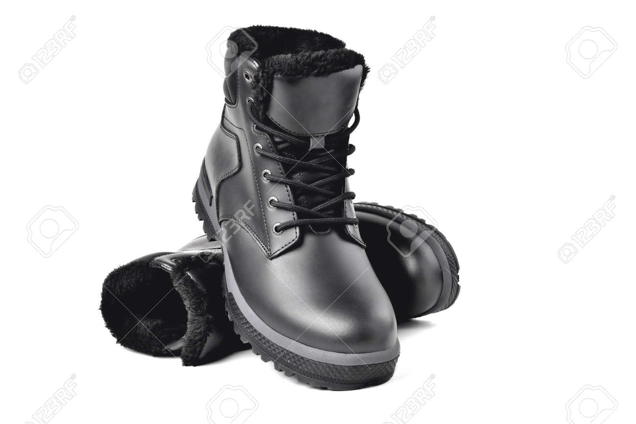black leather hiking shoes
