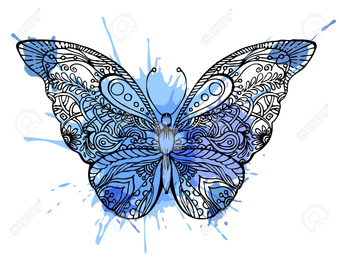 Illustration of doodle butterfly sketch stock vector 64921872