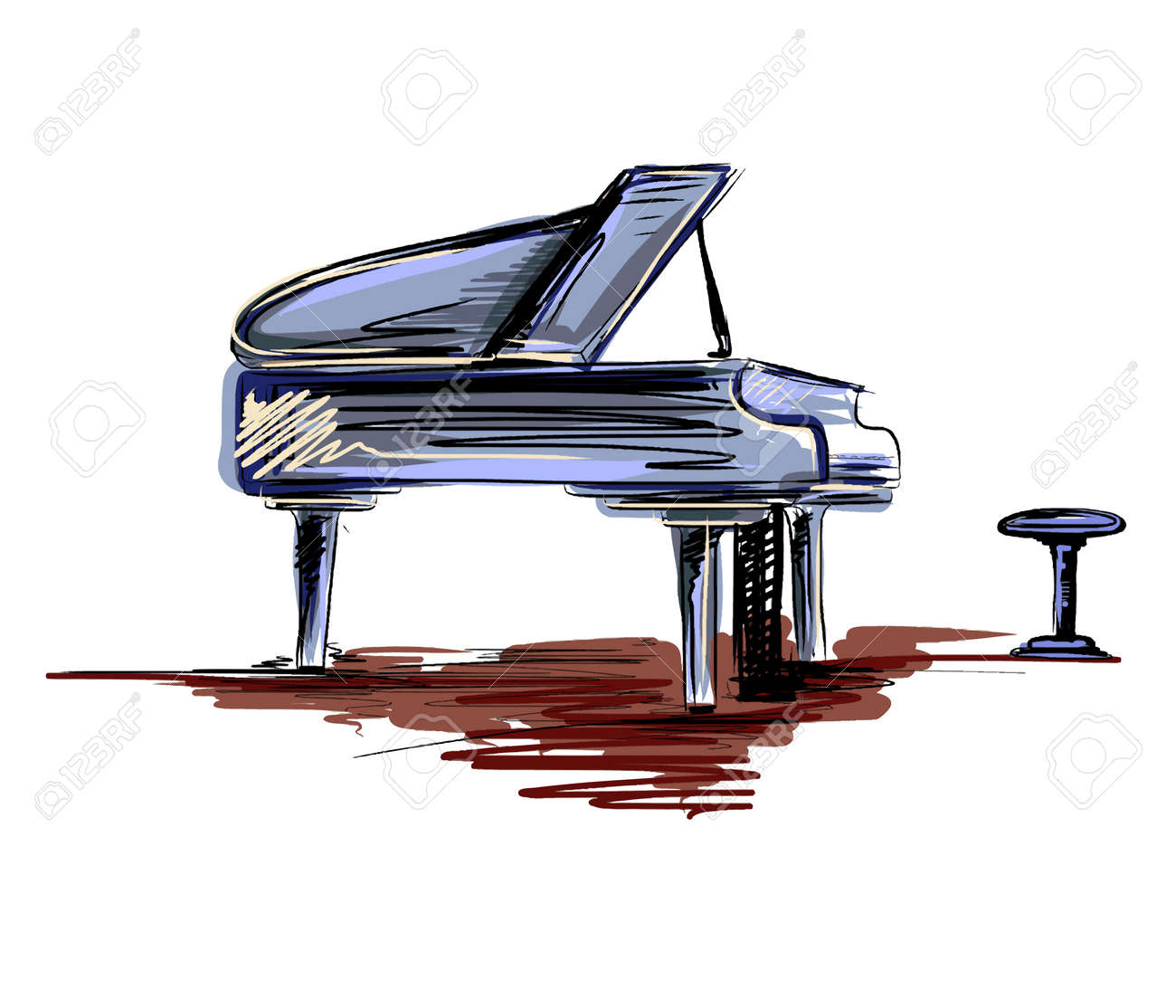 Piano sketch vector