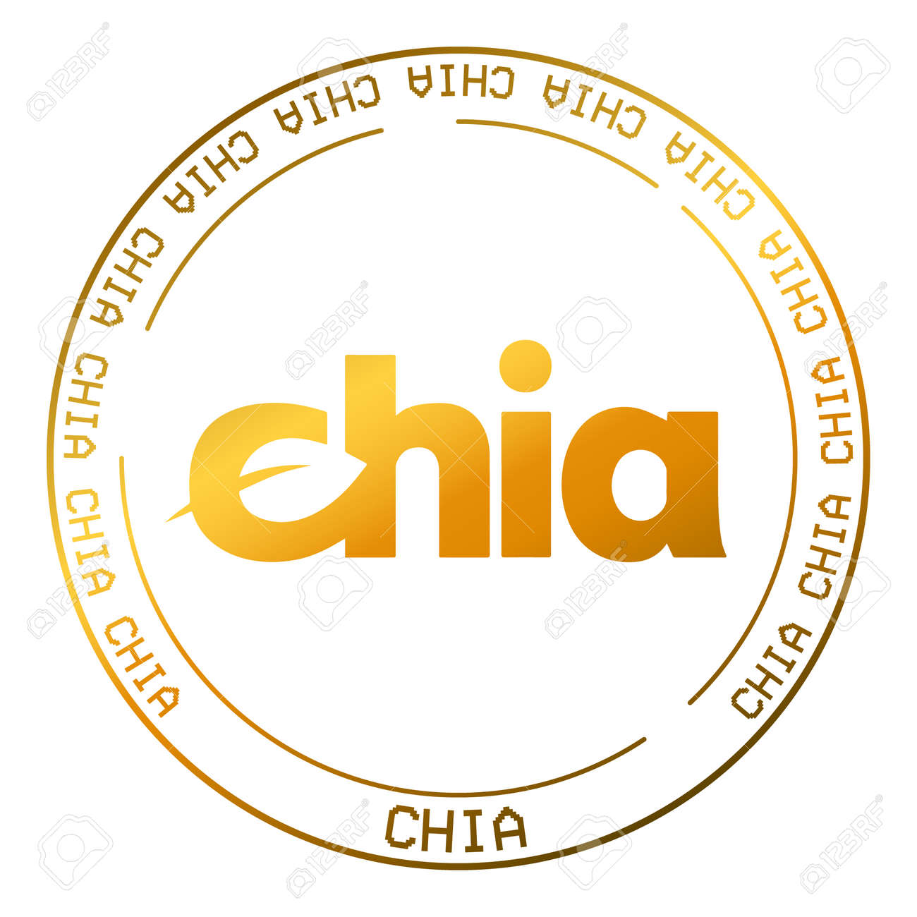 Chia XCH Cryptocurrency Symbol Icon. Blockchain Currency Gold Vector Logo  Клипарты, SVG, векторы, и Набор Иллюстраций Без Оплаты Отчислений. Image  186070047