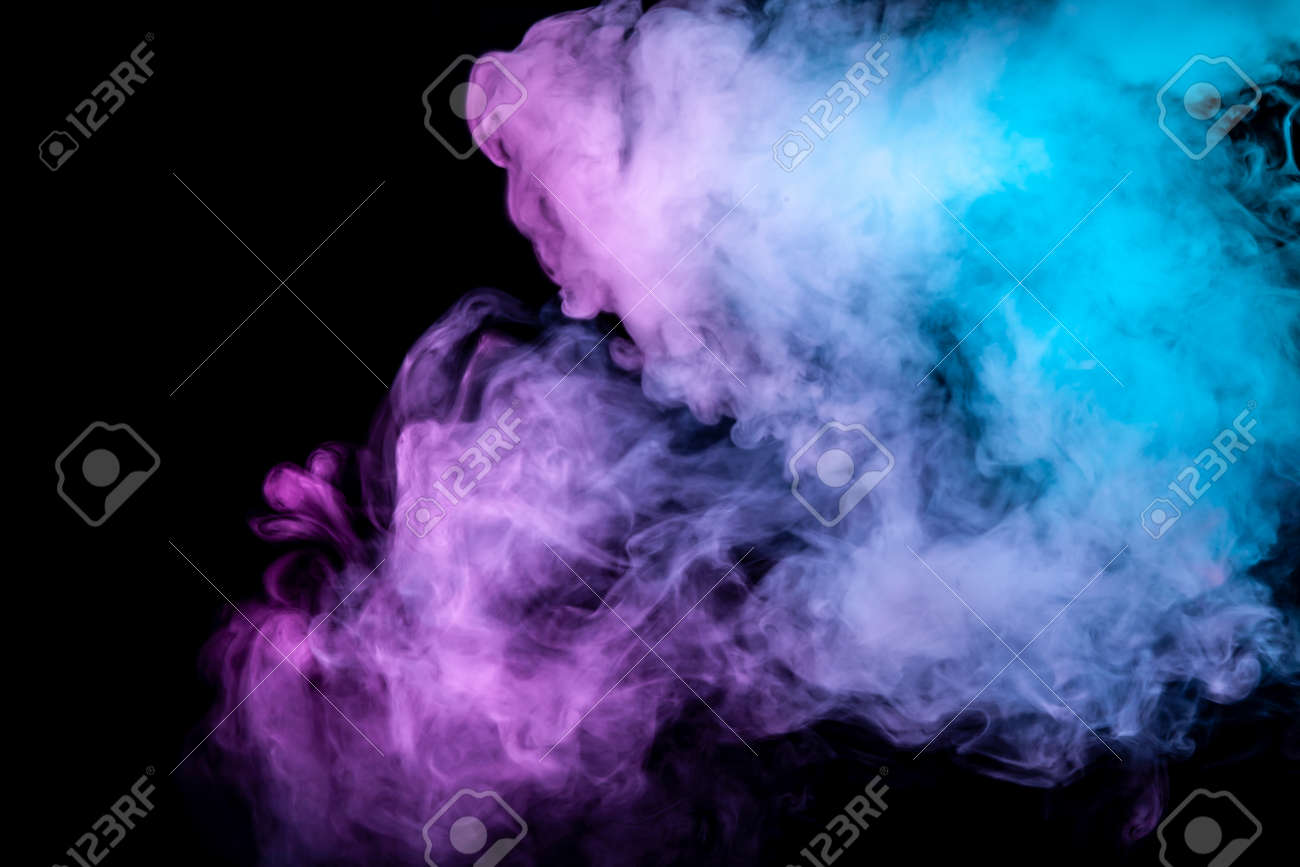 Translucent Thick Smoke Illuminated By Light Against A Dark