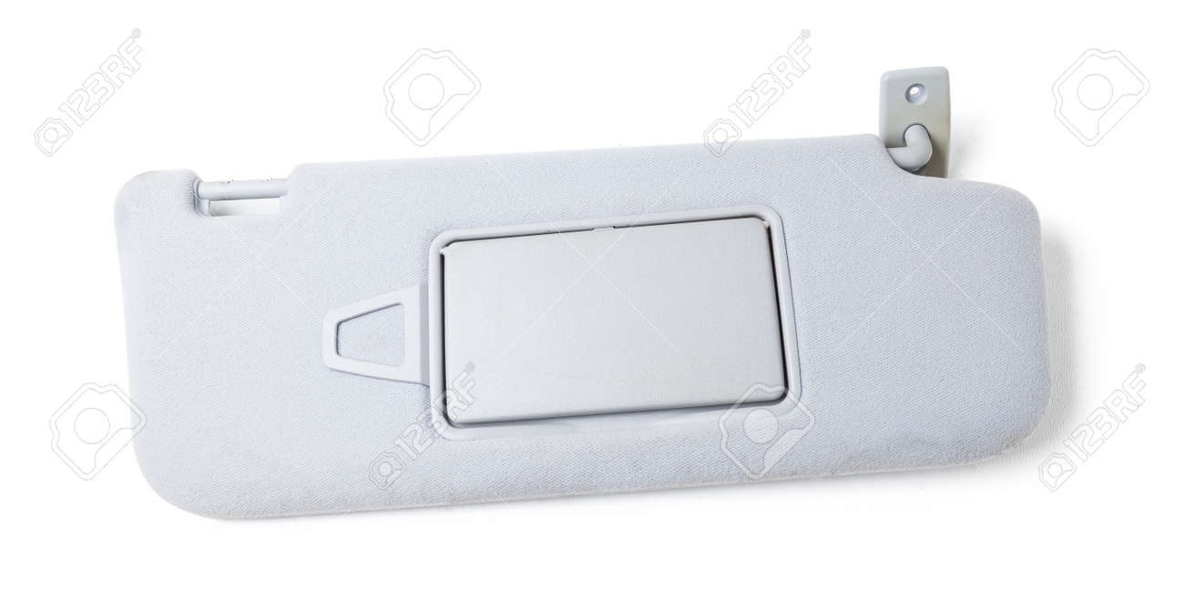 Car visor interior. auto gray sun visor with mirror on white isolated background. Auto service industry. Spare parts catalog. - 169387967 Car visor interior. auto gray sun visor with mirror on white isolated background. Auto service industry. Spare parts catalog. - 169387967
