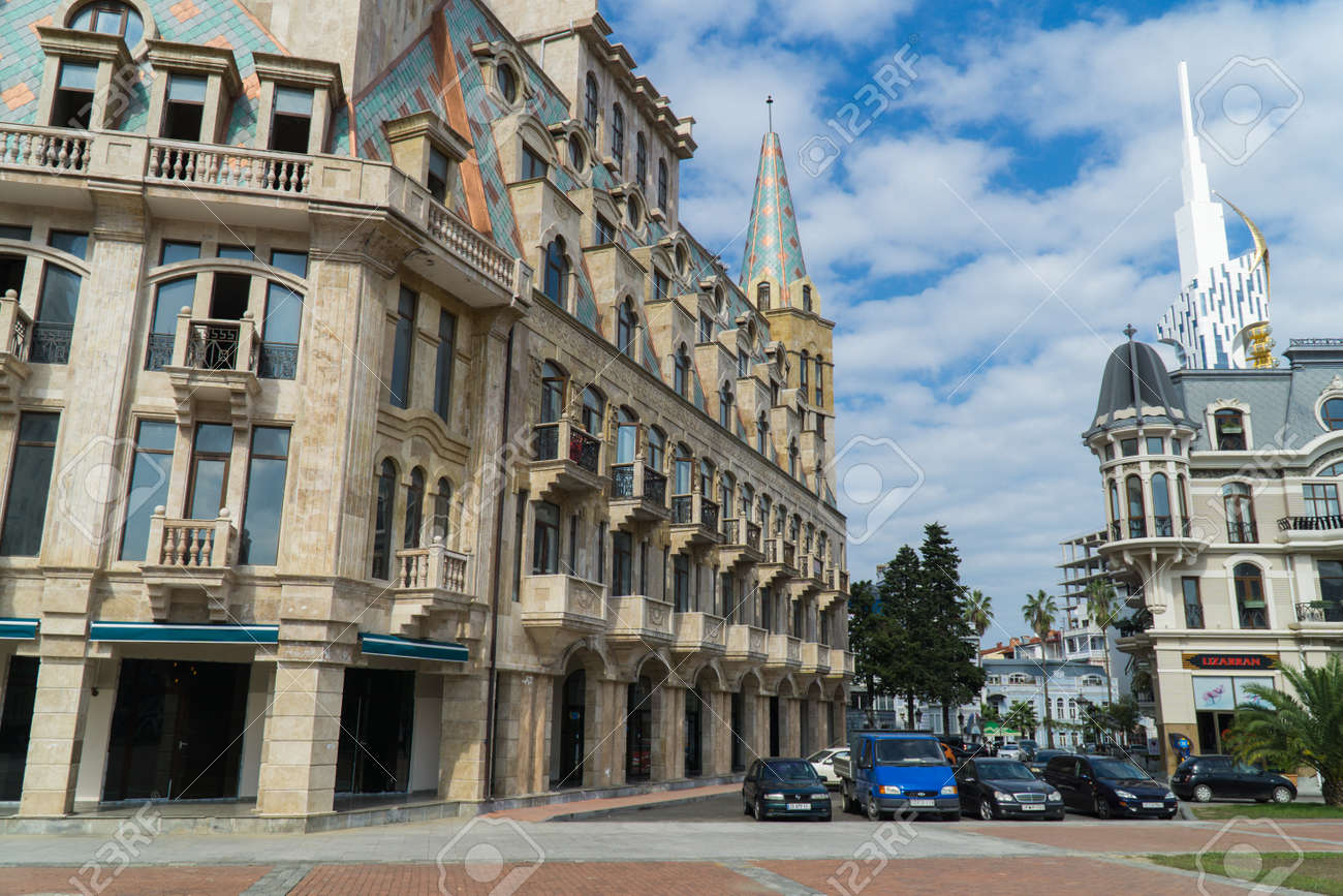 BATUMI, GEORGIA - OCT 7, 2016: Buildings on the Europe square in the city centre - 77282291 BATUMI, GEORGIA - OCT 7, 2016: Buildings on the Europe square in the city centre - 77282291
