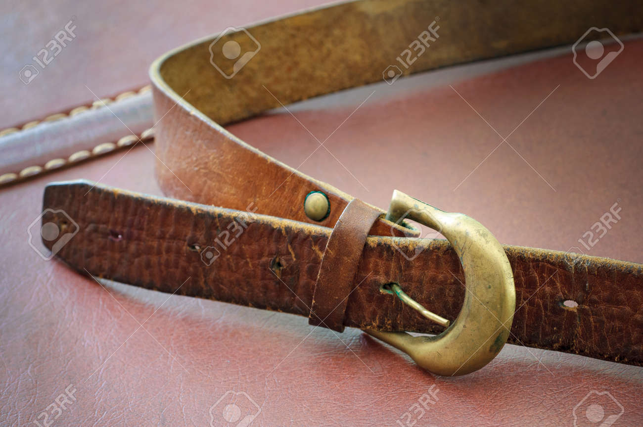 old leather belt