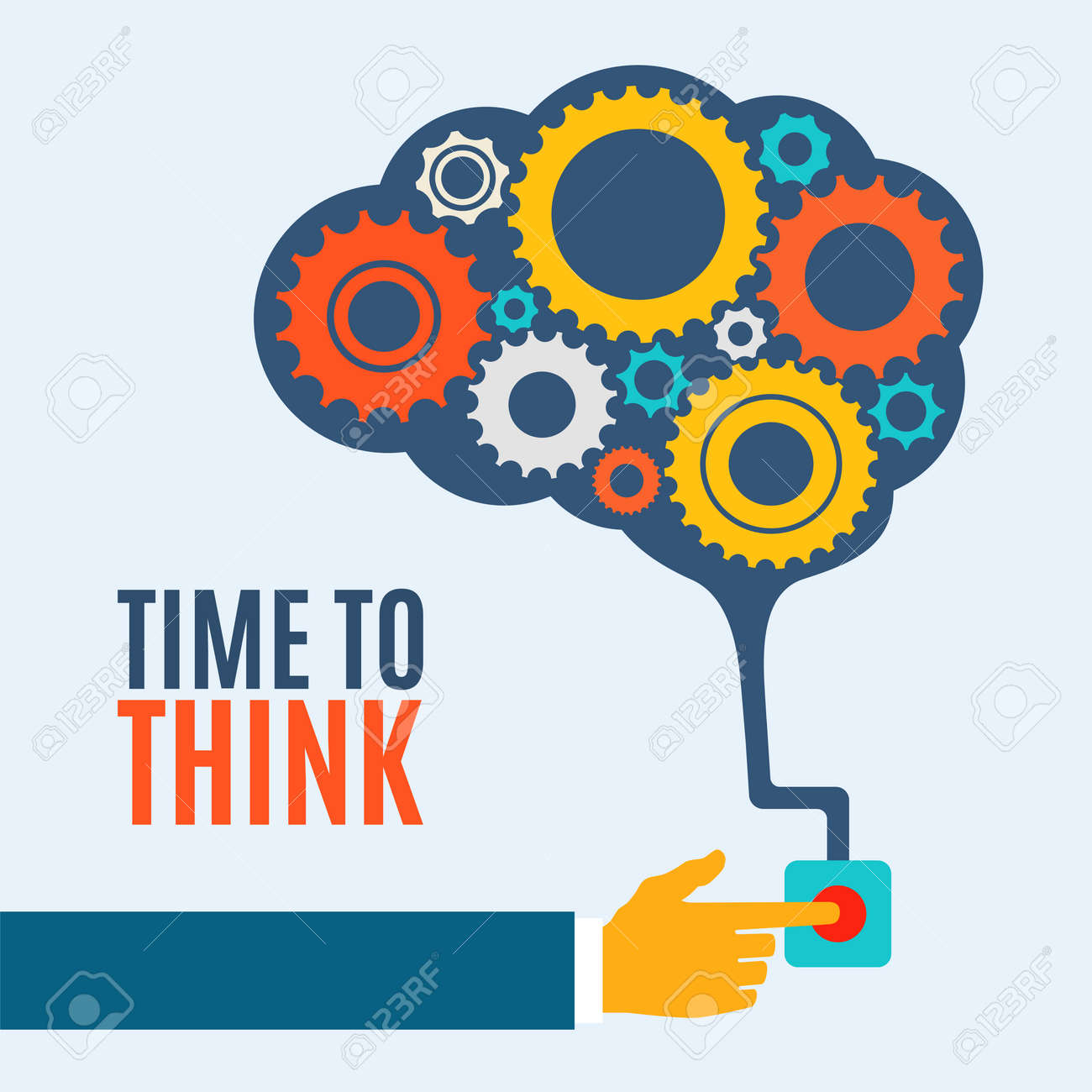 Time to think, creative brain idea concept, background illustration - 32559960 Time to think, creative brain idea concept, background illustration - 32559960
