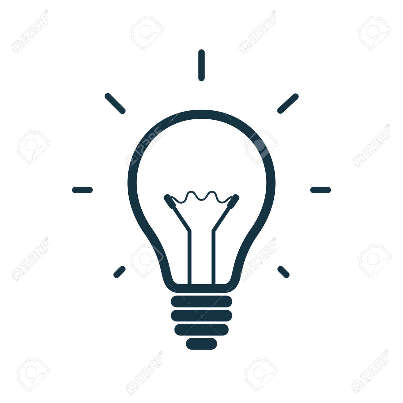 Simple light bulb icon isolated on white background. Vector illustration - 33927271 Simple light bulb icon isolated on white background. Vector illustration - 33927271