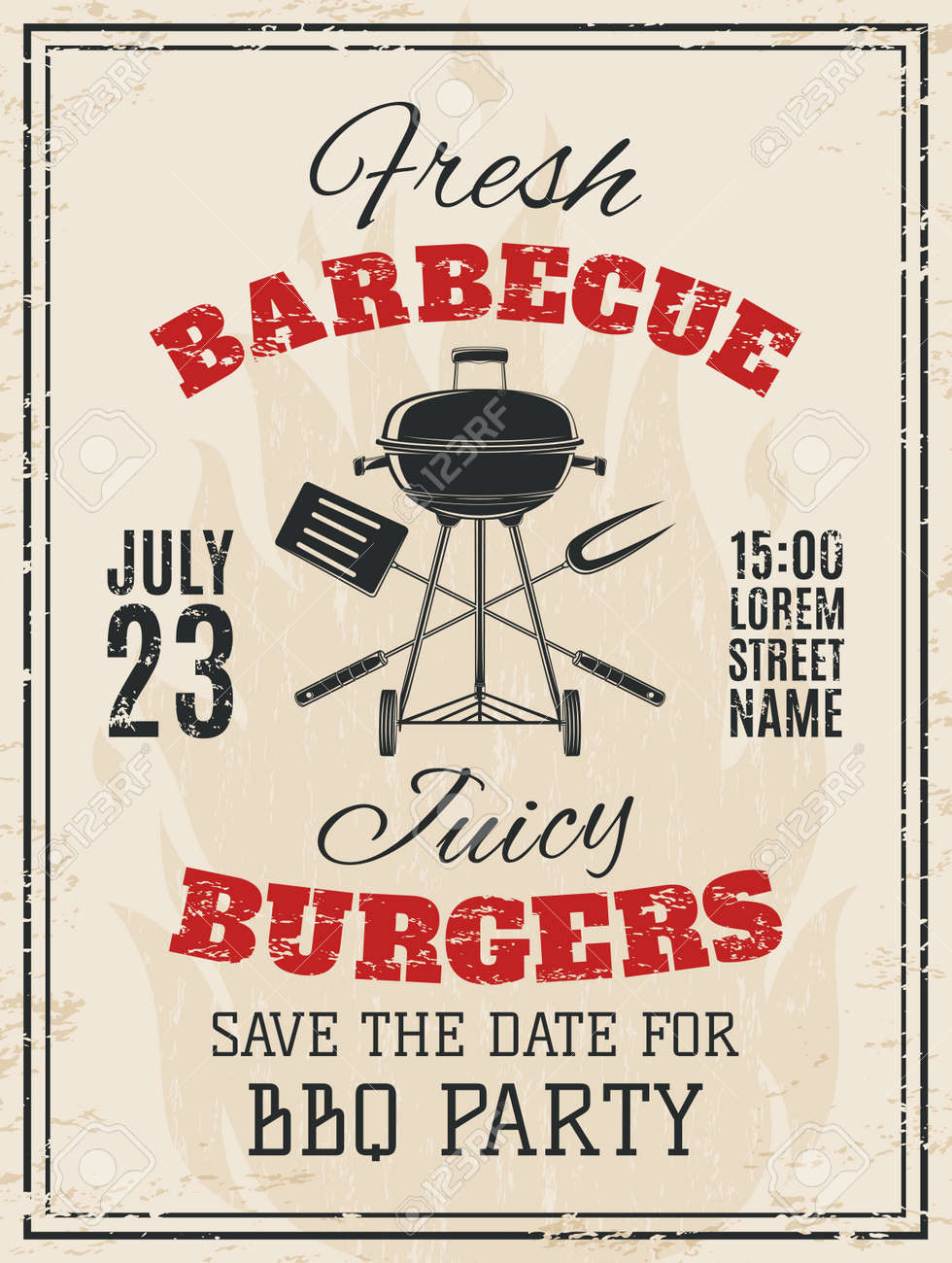 vintage barbecue party invitation bbq food flyer template vector invitation for barbecue party