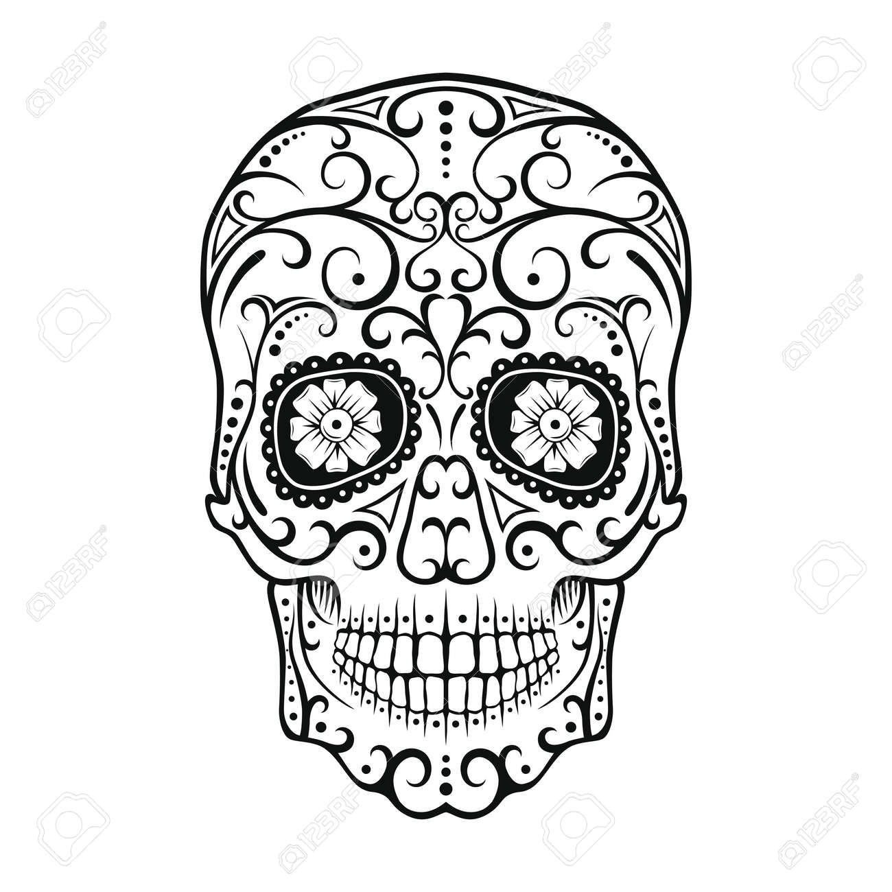 Tete De Mort Mexicaine Dessin dedans coloriage t c3 aate de mort mexicaine 20 dessins c3