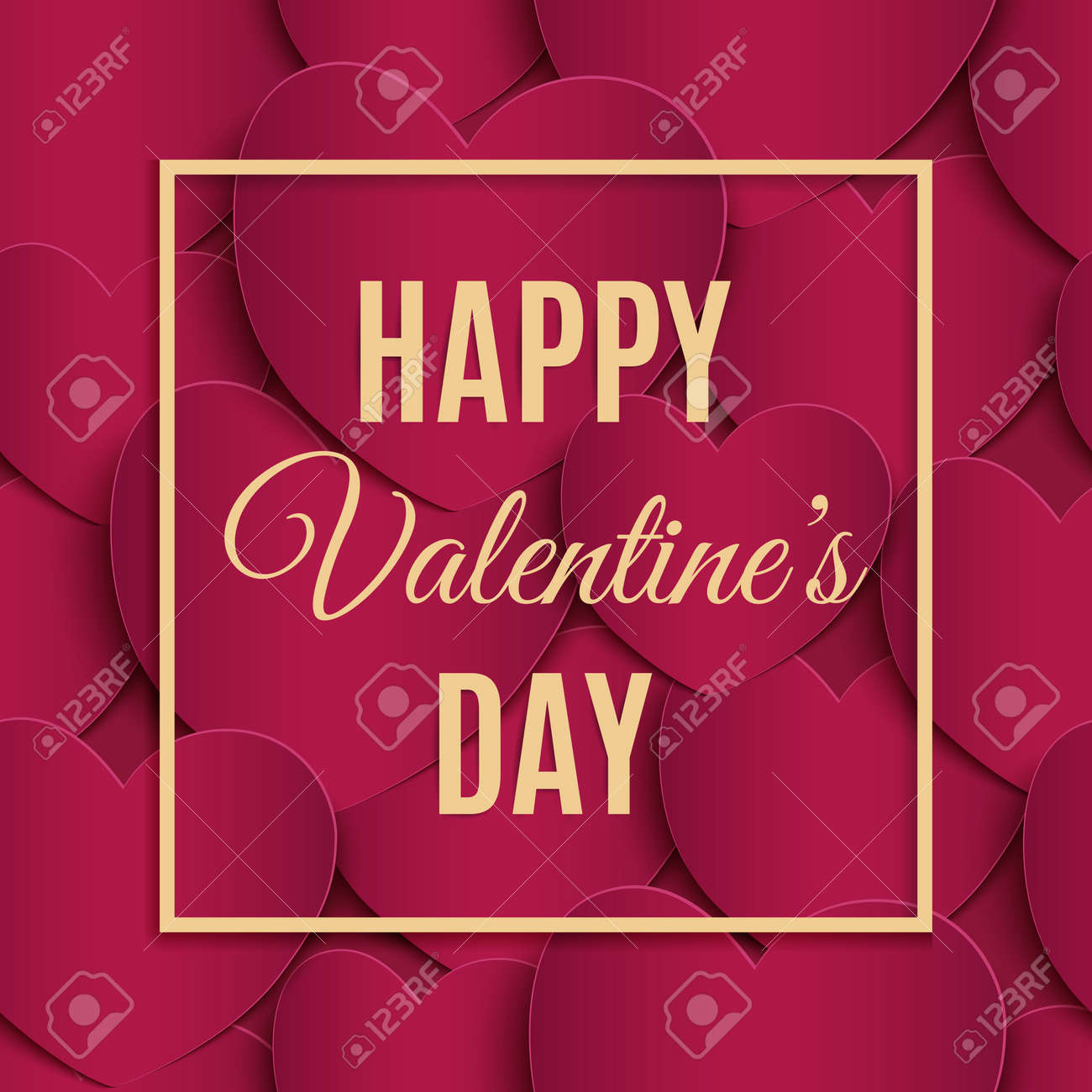 Happy Valentines Day greeting card template. - 70034744 Happy Valentines Day greeting card template. - 70034744