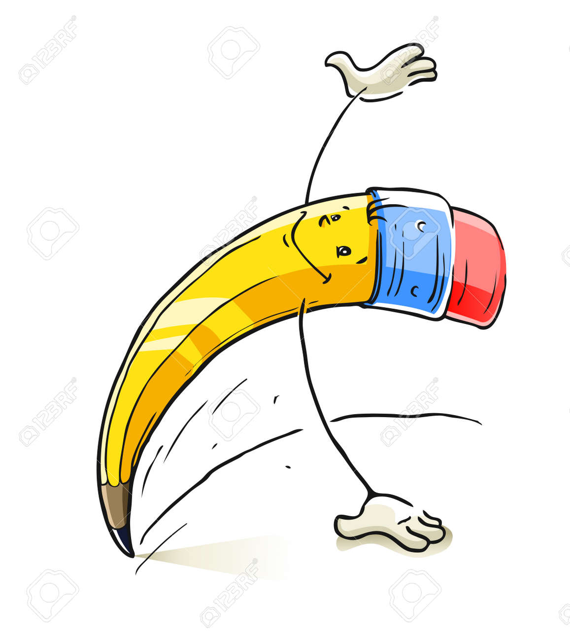 smiling cartoon lead pencil illustration isolated on white background - 16374269 smiling cartoon lead pencil illustration isolated on white background - 16374269