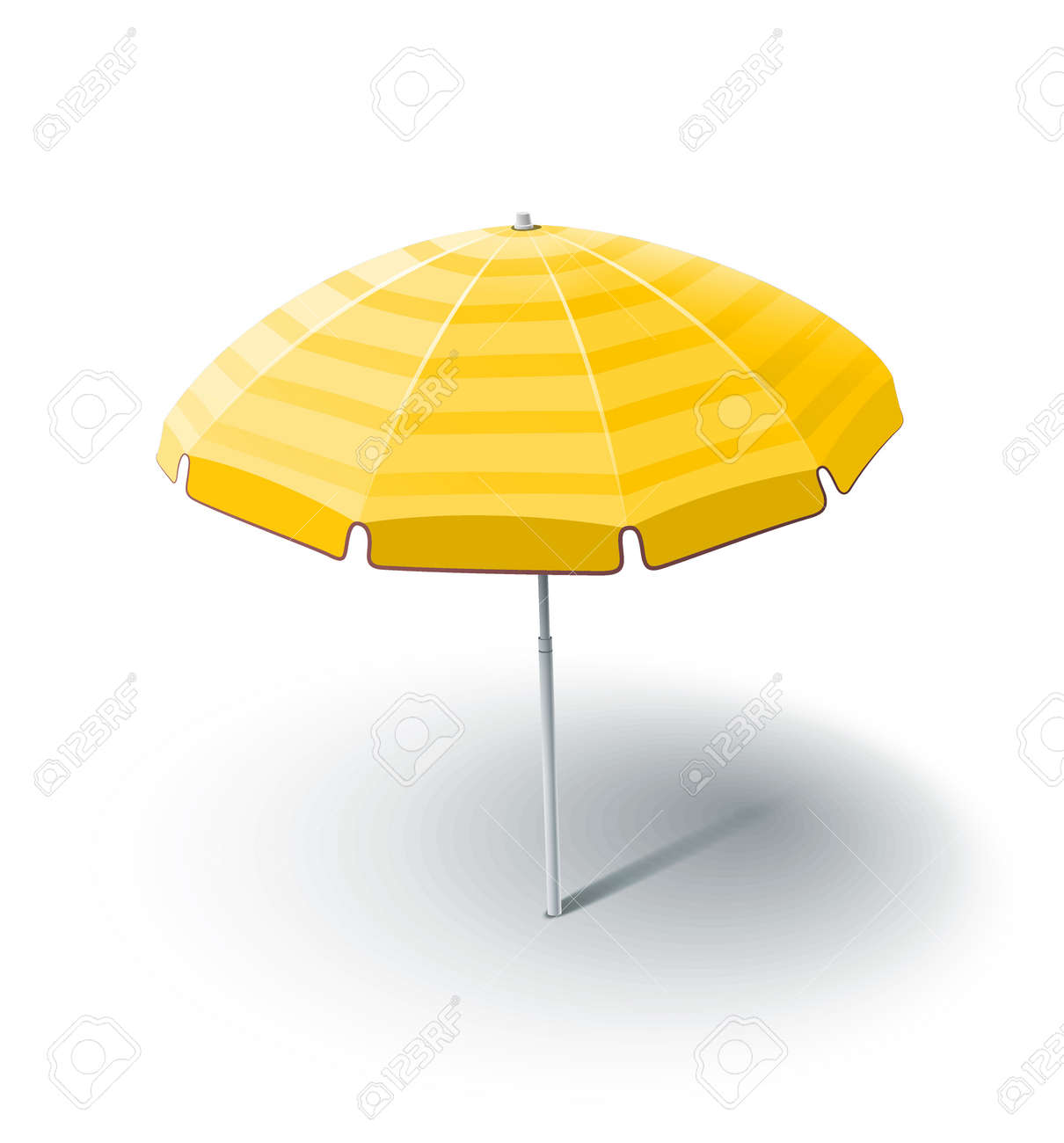 Plage Parasol Illustration Isolée Sur Fond Blanc Les Objets Transparents Et Masques Dopacité Utilisées Pour Les Ombres Et Les Lumières De Dessin