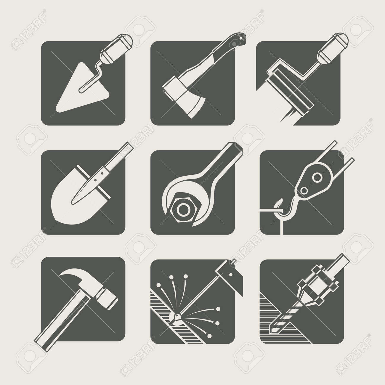 construction tools. set of vector icons. vector illustration - 24066742 construction tools. set of vector icons. vector illustration - 24066742