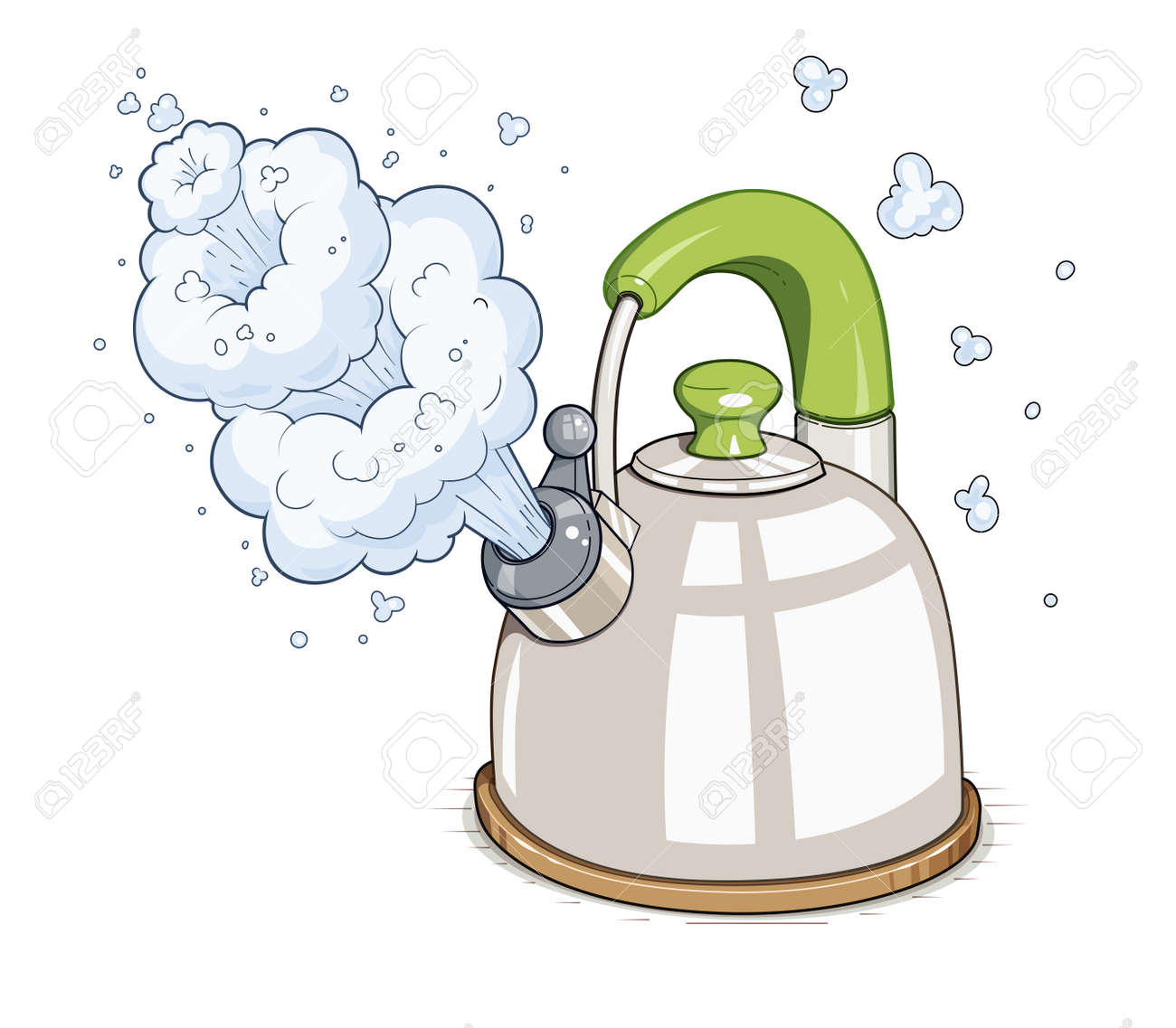 Kettle boil. illustration. Isolated on white background - 51375934 Kettle boil. illustration. Isolated on white background - 51375934