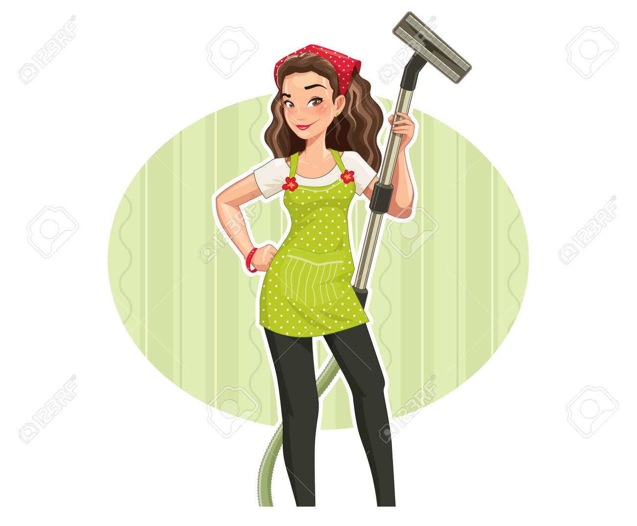 Beautiful girl with vakuum clenar. Vector illustration, Eps10 Isolated on white background - 53440193 Beautiful girl with vakuum clenar. Vector illustration, Eps10 Isolated on white background - 53440193