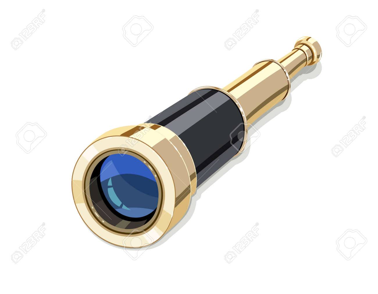 Vintage Spyglass for marine travel. Magnification Equipment for observe. Voyage accessory. Telescope for discovery. Nautical device. Vector illustration, eps10 isolated white background - 71898436 Vintage Spyglass for marine travel. Magnification Equipment for observe. Voyage accessory. Telescope for discovery. Nautical device. Vector illustration, eps10 isolated white background - 71898436