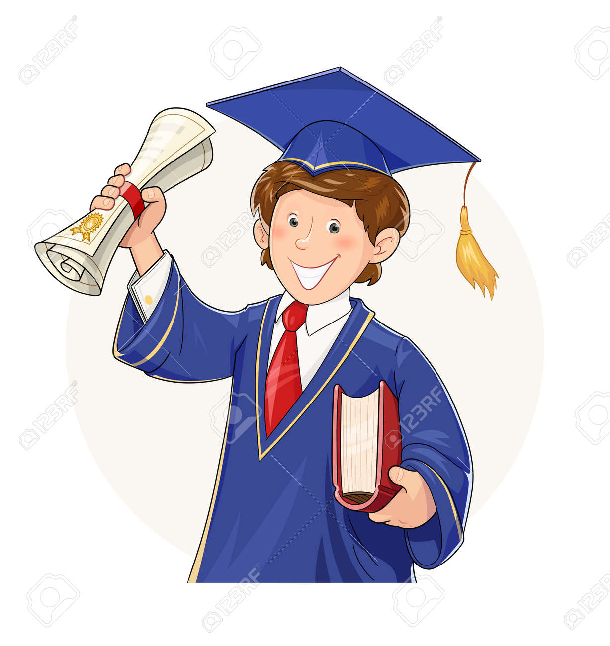 student in graduate suit