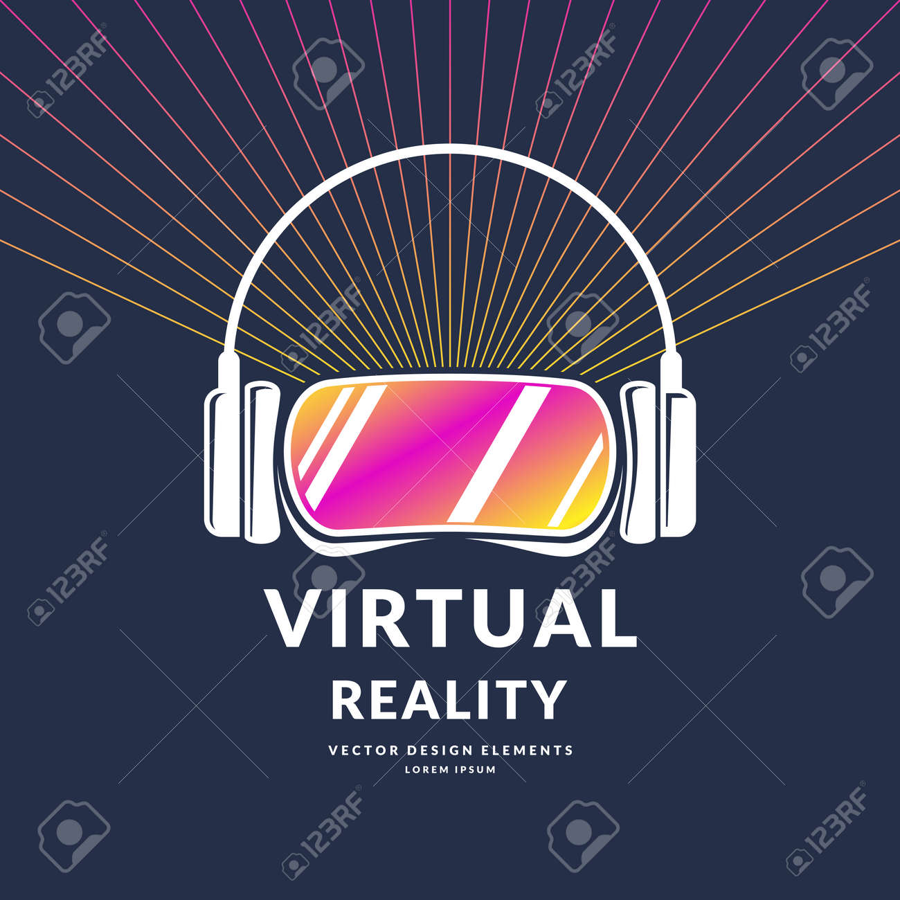 仮想現実ヘルメット ゲームのための新技術 近代的な娯楽複雑なベクター イラストです のイラスト素材 ベクタ Image 8700