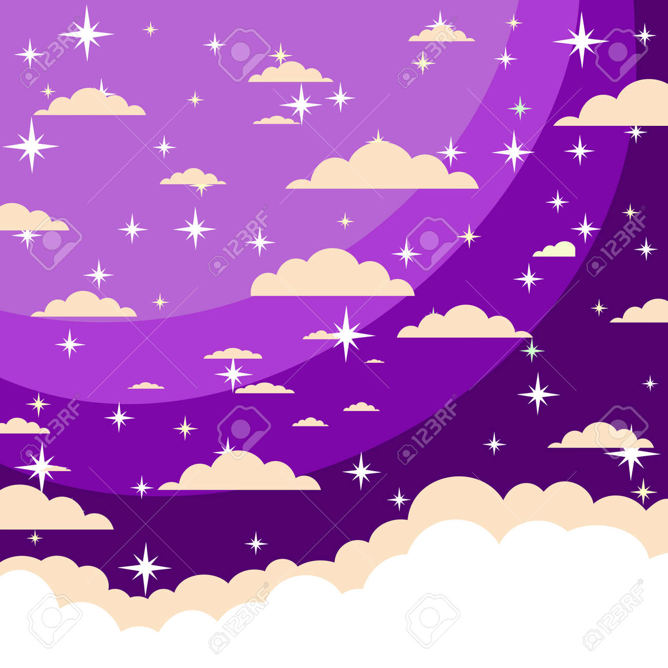 夜星空壁紙 イラストとして のイラスト素材 ベクタ Image