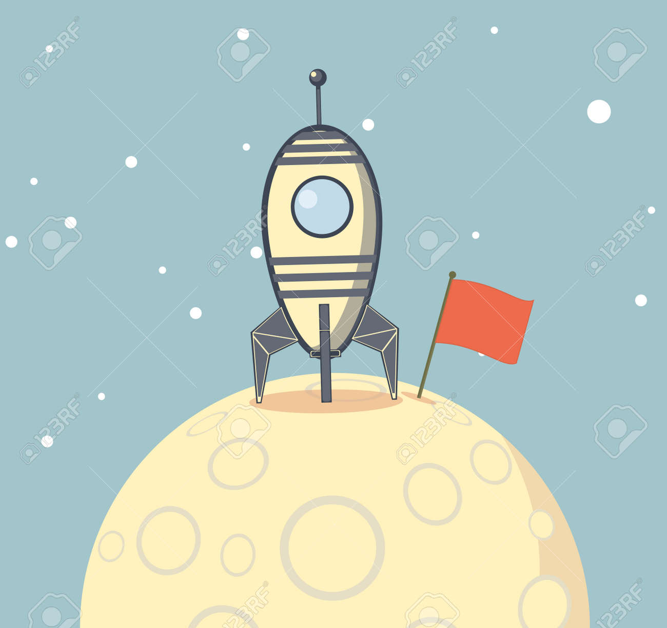 로켓 우주선이 달 성공 개념에 착륙했습니다. 로열티 무료 사진, 그림, 이미지 그리고 스톡포토그래피. Image 120568962