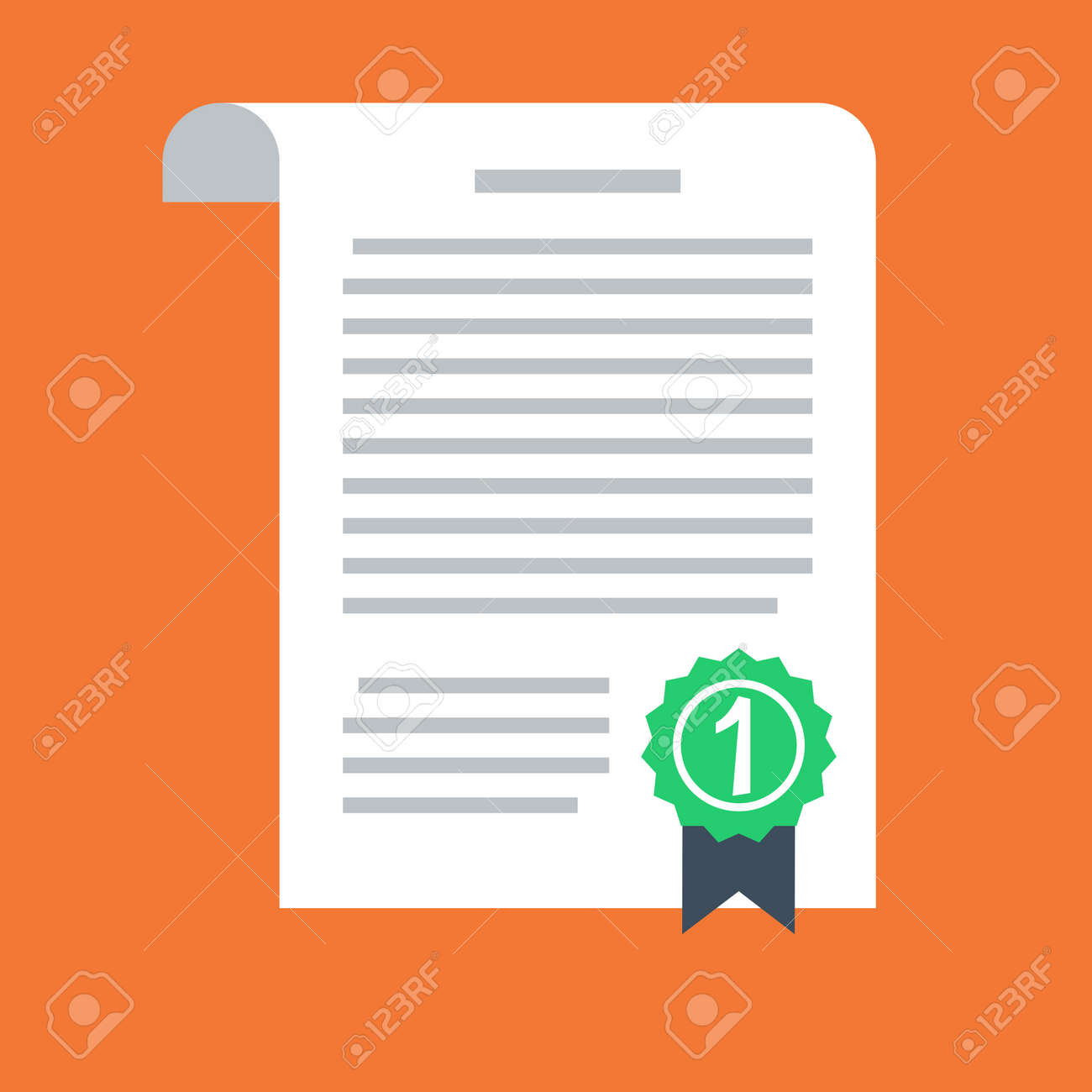 Contract vector icon in a flat style isolated on a colored background. - 134433458 Contract vector icon in a flat style isolated on a colored background. - 134433458
