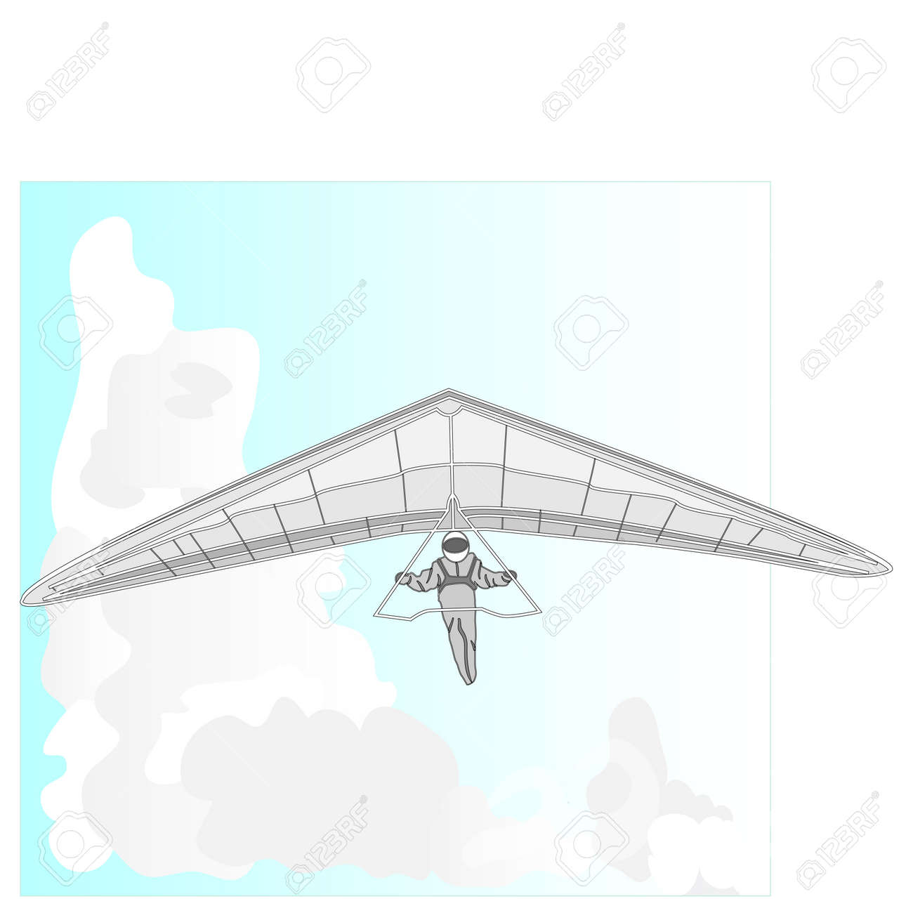 Hang Glider Vector Isolated Stock Photo, Picture And Royalty Free Image.  Image 68731558.