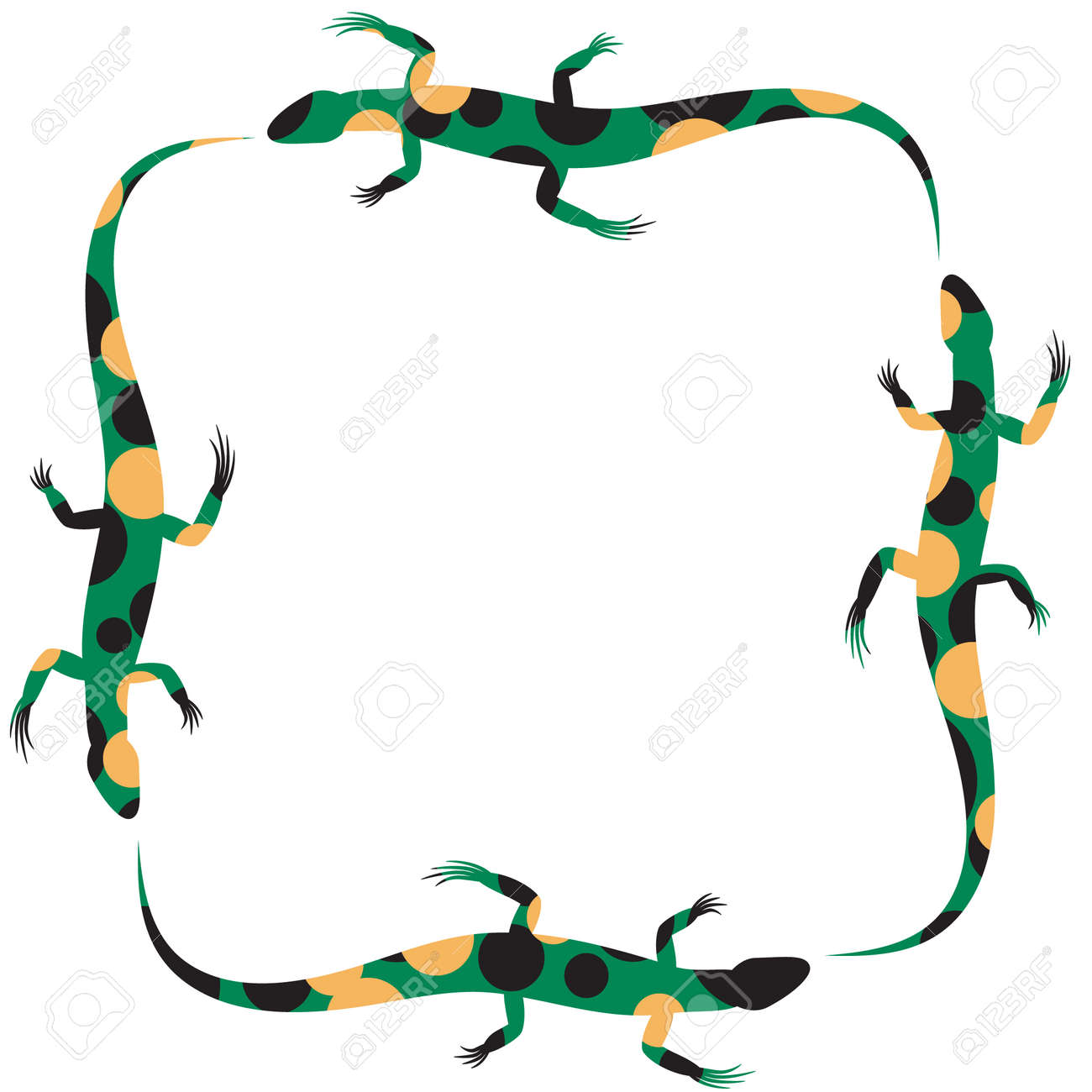 トカゲとの背景 フラットの漫画のキャラクター ベクトル画像のイラスト素材 ベクタ Image 80347592