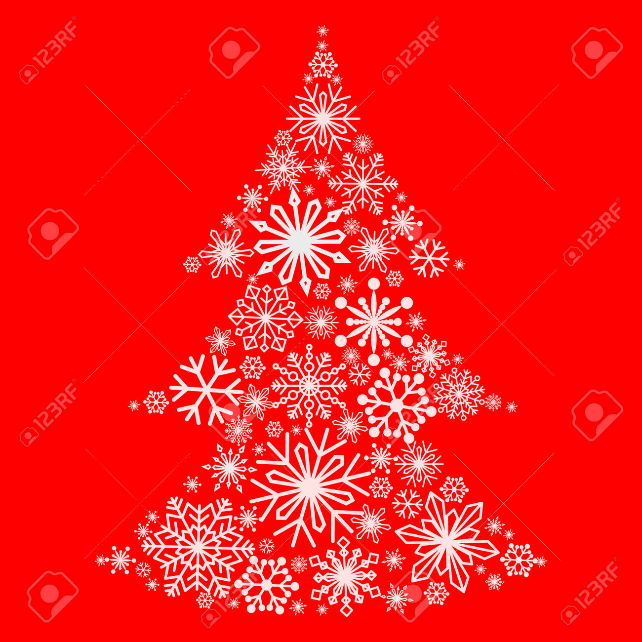 snowflakes in the form of a christmas tree winter themes