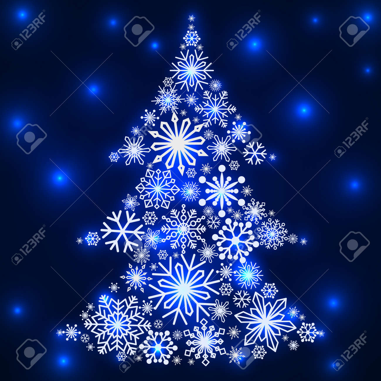 snowflakes in the form of a christmas tree winter themes