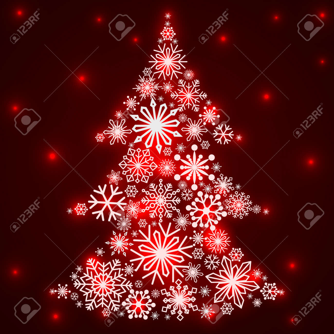 snowflakes in the form of a christmas tree winter themes
