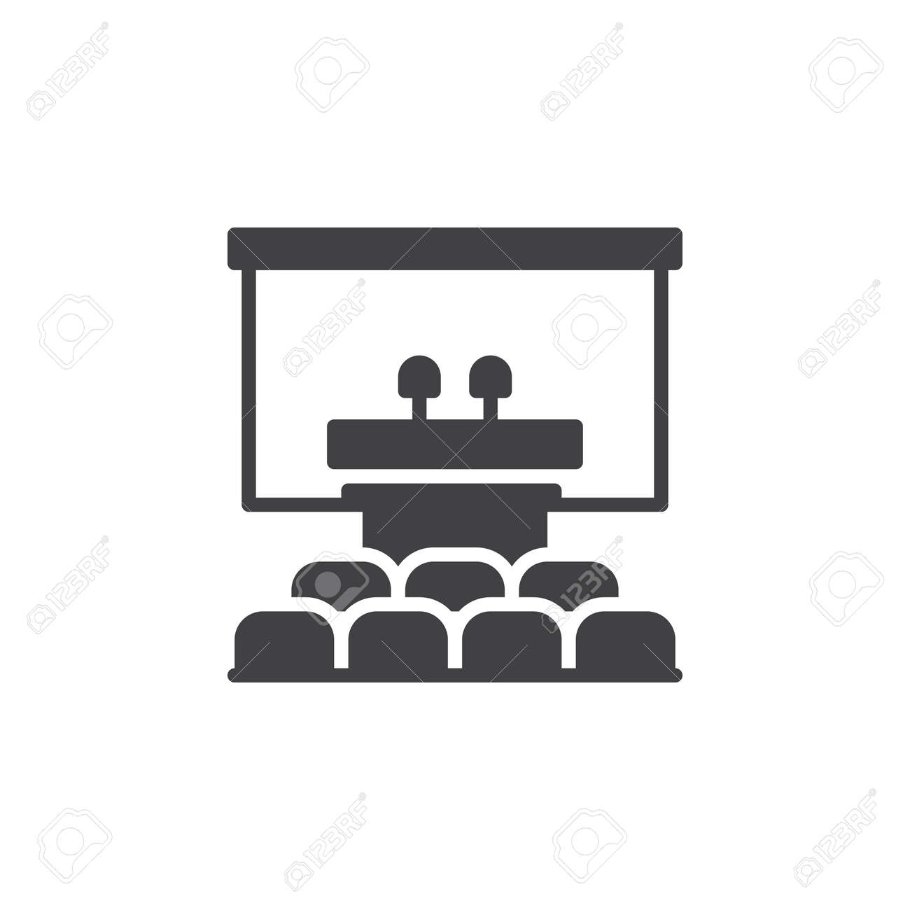 Speaker Podium Icon Vector, Filled Flat Sign, Solid Pictogram Isolated On  White. Conference Room Symbol, Illustration Royalty Free SVG, Cliparts,  Vectors, and Stock Illustration. Image 74166984., image size:1300x1300