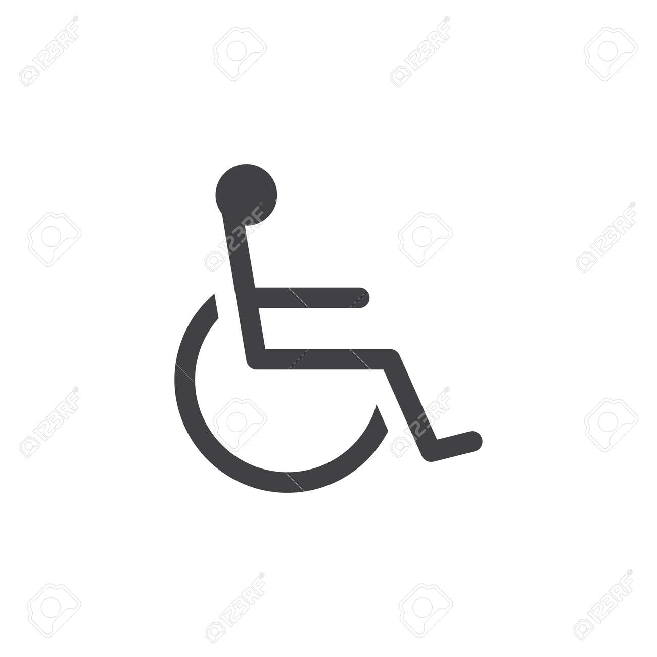 handicap symbol icon vector wheelchair solid logo illustration