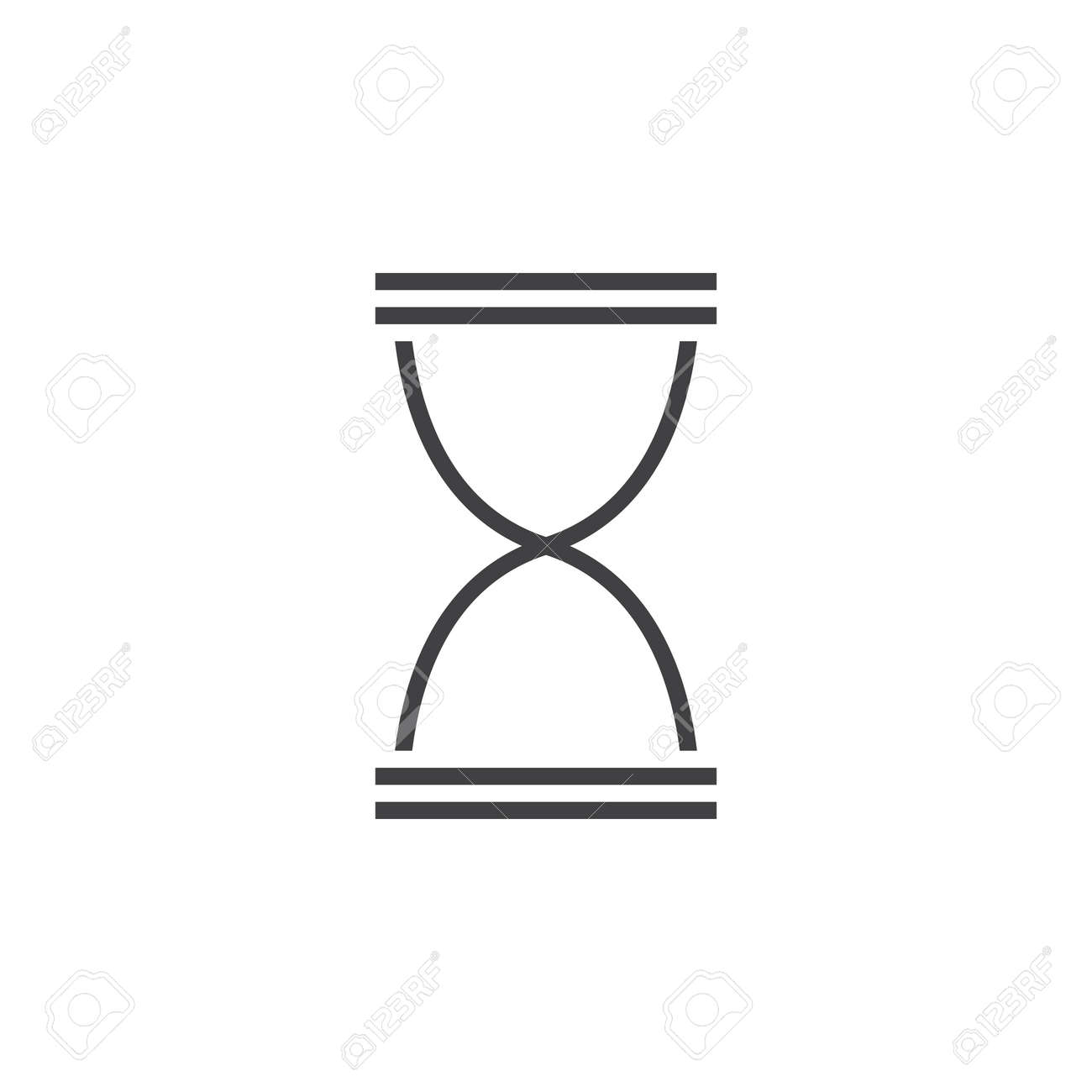 Sanduhr Symbol Kontur Vektor Logo Illustration Lineare Piktogramm Isoliert Auf Weiss Lizenzfrei Nutzbare Vektorgrafiken Clip Arts Illustrationen Image