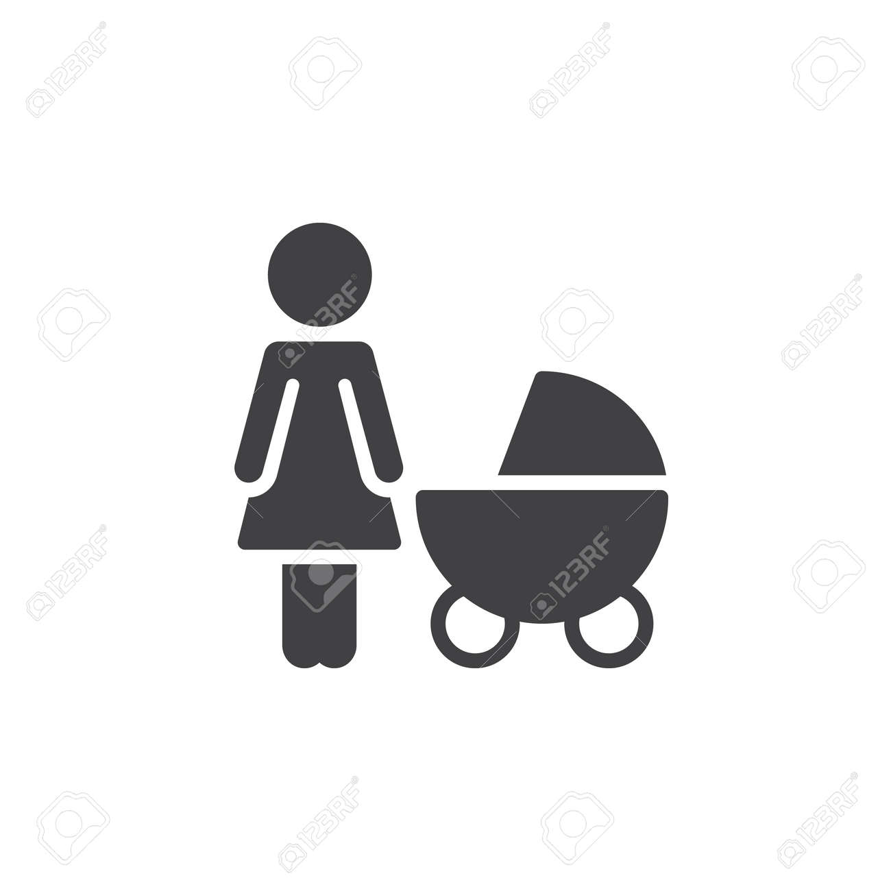 Mere Avec Bebe Icone Landau Vecteur Rempli De Signe Plat Pictogramme Solide Isole Sur Blanc Symbole Illustration De Logo Pixel Parfait Clip Art Libres De Droits Vecteurs Et Illustration Image
