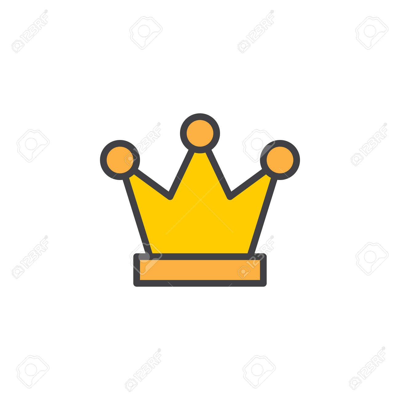 royal crown line icon filled outline vector sign linear colorful sign king